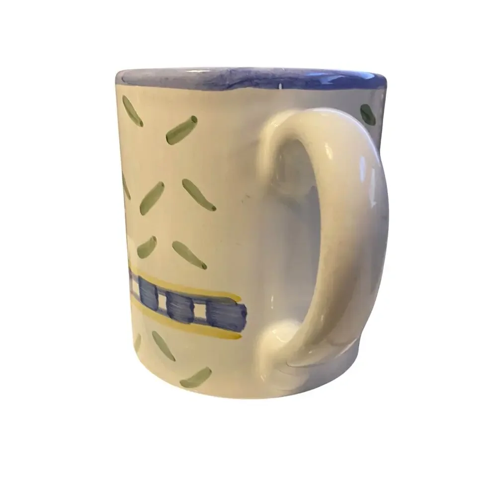 Williams-Sonoma Tournesol Mug Made in Italy Vintage 1998 Green Blue Yellow
